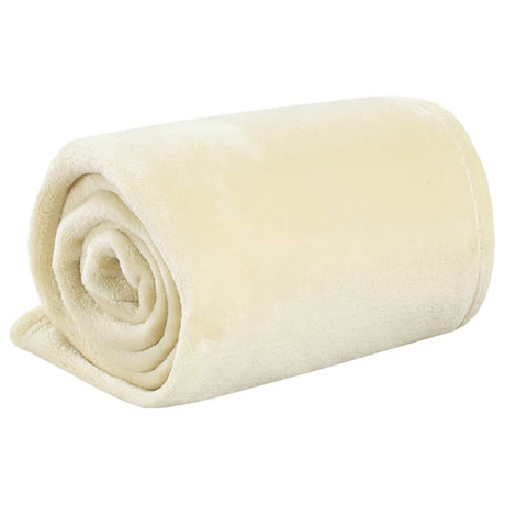 Couverture vidaxl 150x200 cm crème polyester -colored