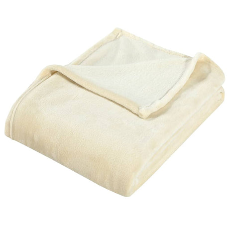 Couverture vidaxl 150x200 cm crème polyester -colored