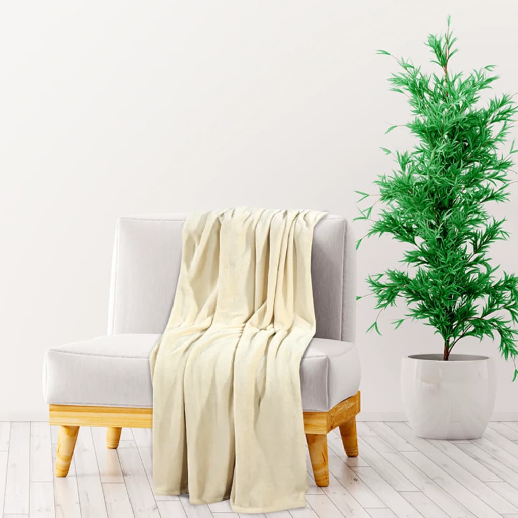 Couverture vidaxl 150x200 cm crème polyester -colored
