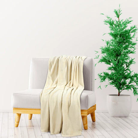 Couverture vidaxl 150x200 cm crème polyester -colored