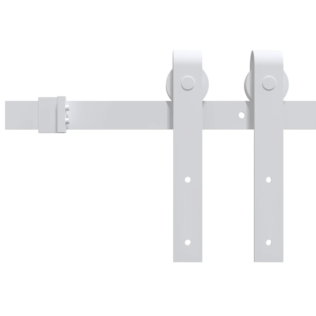 Raccords vidaxl Ensemble pour la porte coulissante 183 cm en acier blanc