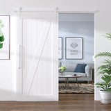 Raccords vidaxl Ensemble pour la porte coulissante 183 cm en acier blanc