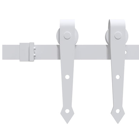 Raccords vidaxl Ensemble pour la porte coulissante 183 cm en acier blanc