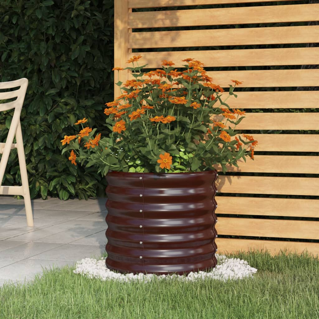 Boîte de planification Vidaxl 40x40x36 cm Brown en acier galvanisé