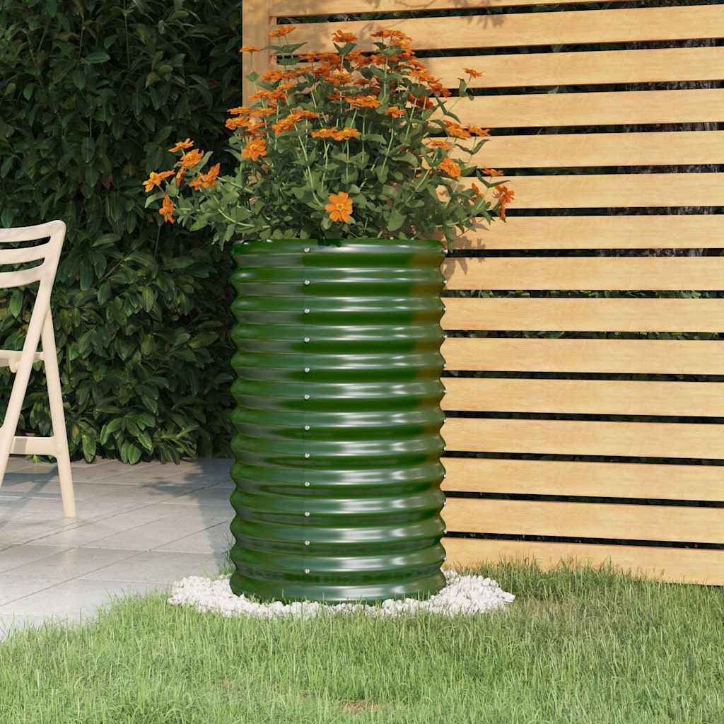 Vidaxx jardinière 40x40x68 cm acier galvanisé vert
