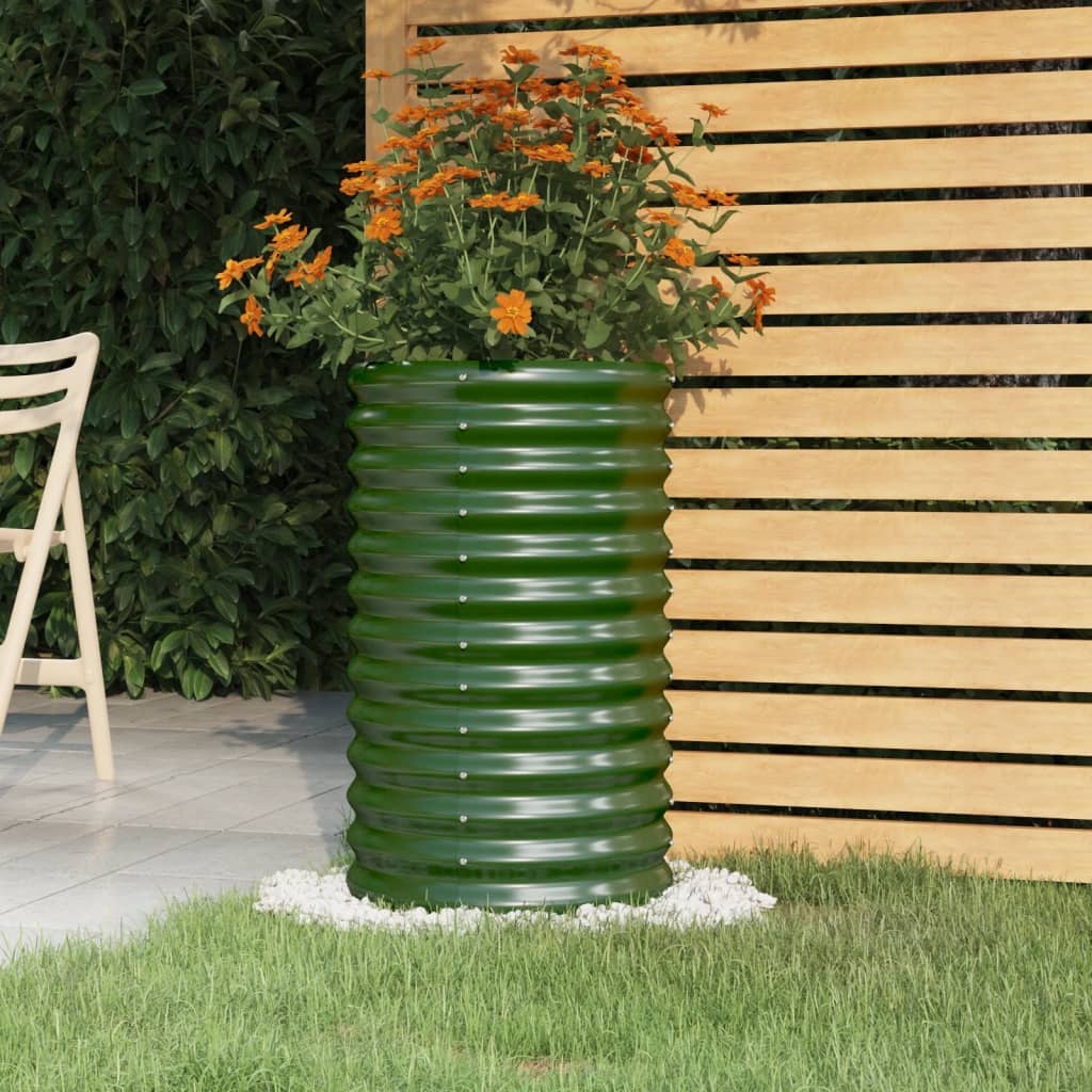 Vidaxx jardinière 40x40x68 cm acier galvanisé vert