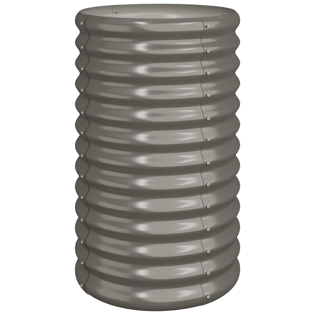 Boîte de planification de Vidaxl 40x40x68 cm en poudre et gris en acier recouvert