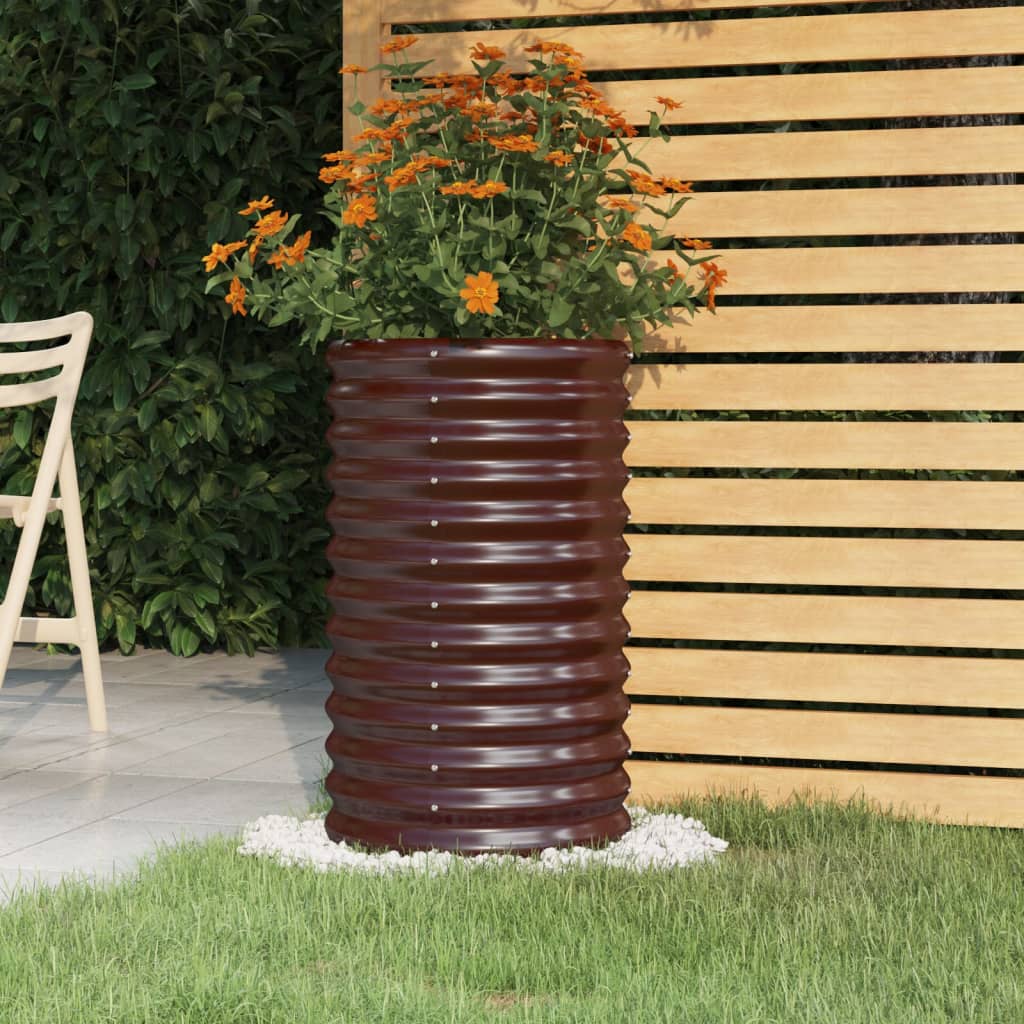 Boîte de planification Vidaxl 40x40x68 cm Brown en acier galvanisé