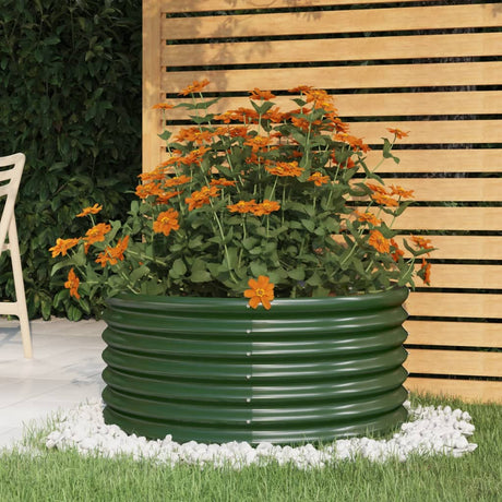 Boîte de planification Vidaxl 80x80x36 cm Galvanisé en acier vert