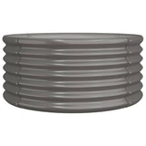 Boîte de planification de Vidaxl 80x80x36 cm en poudre et gris en acier recouvert
