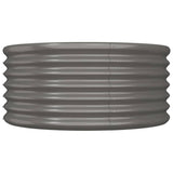 Boîte de planification de Vidaxl 80x80x36 cm en poudre et gris en acier recouvert