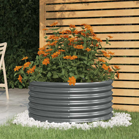 Boîte de planification Vidaxl 80x80x36 cm Anthracite en acier galvanisé -colore