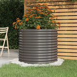 Boîte de planification de Vidaxl 80x80x68 cm en poudre et gris en acier recouvert
