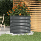 Boîte de planification Vidaxl 80x80x68 cm en poudre et en acier recouvert d'anthracite -colored