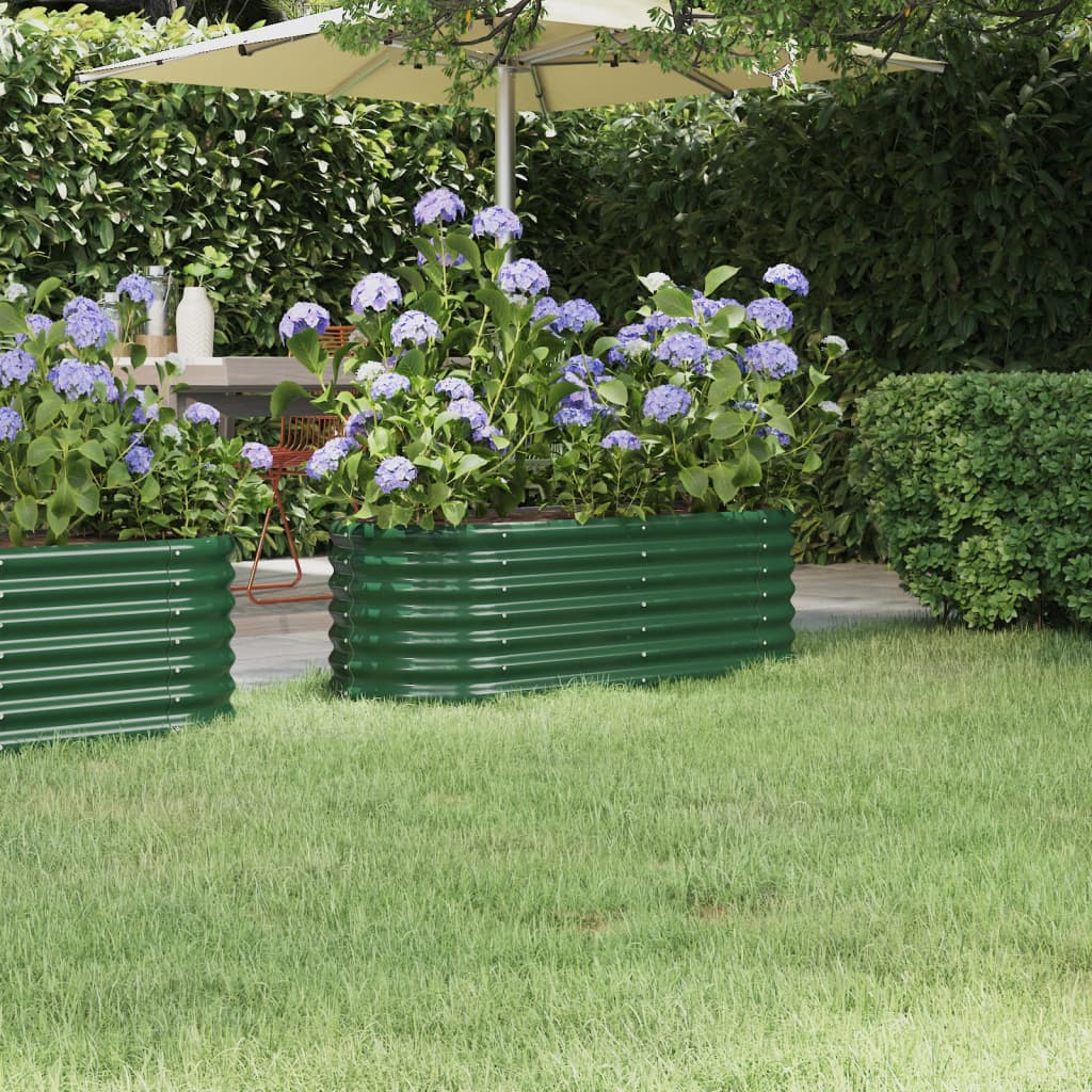 Vidaxl Planning Box 114x40x36 cm Galvanisé en acier vert