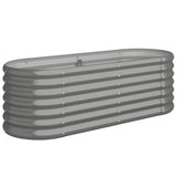 Boîte de planification Vidaxl 114x40x36 cm Gray en acier galvanisé