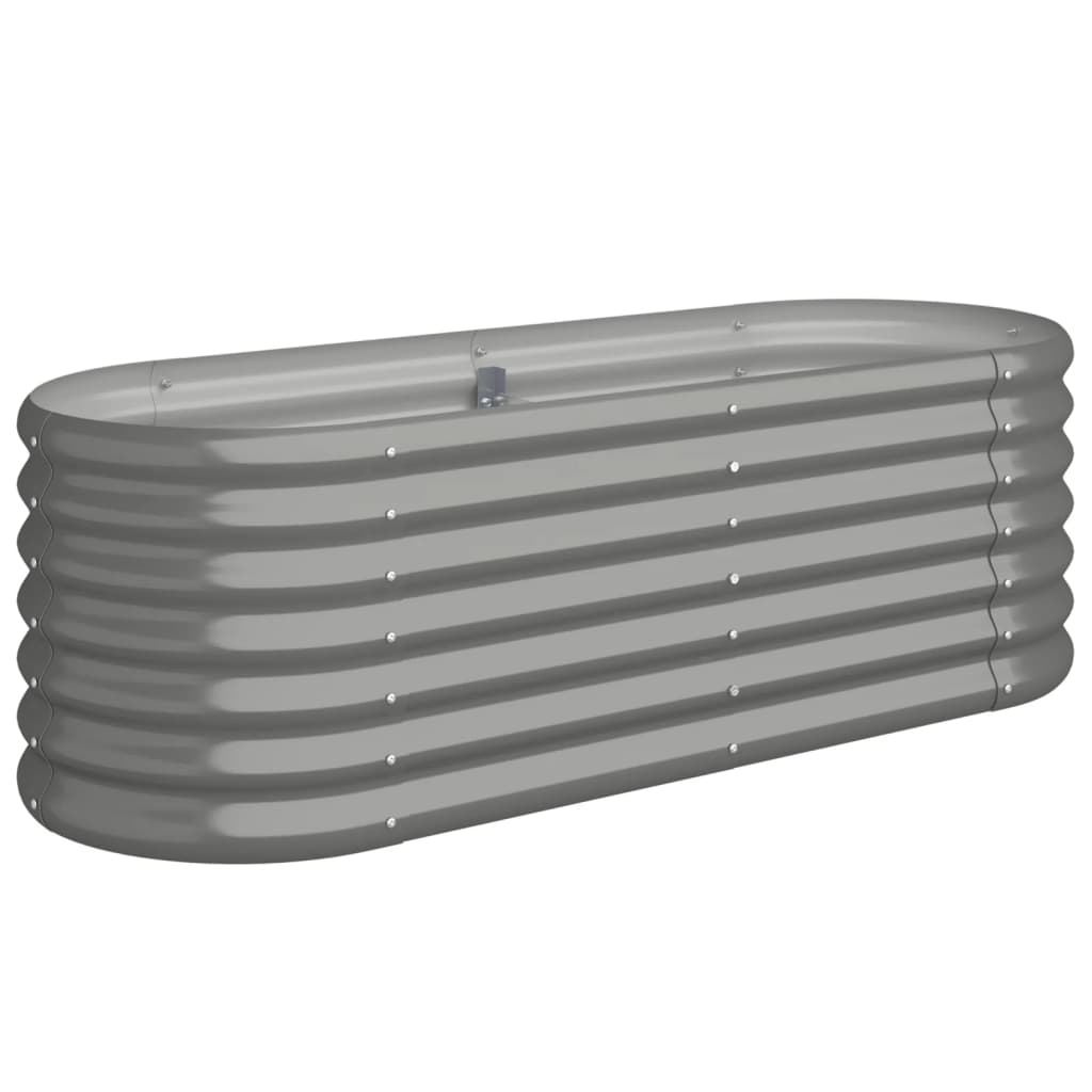 Boîte de planification de Vidaxl 114x40x36 cm en poudre et gris en acier recouvert