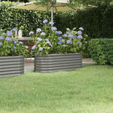Boîte de planification Vidaxl 114x40x36 cm Gray en acier galvanisé