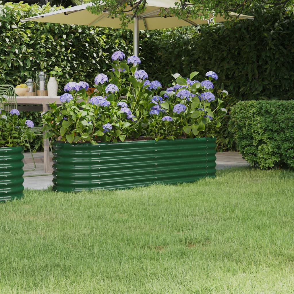 Vidaxl Planning Box 152x40x36 cm Galvanisé en acier vert