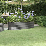 Boîte de planification Vidaxl 152x40x36 cm Gray en acier galvanisé