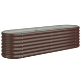 Boîte de planification Vidaxl 152x40x36 cm Brown en acier galvanisé