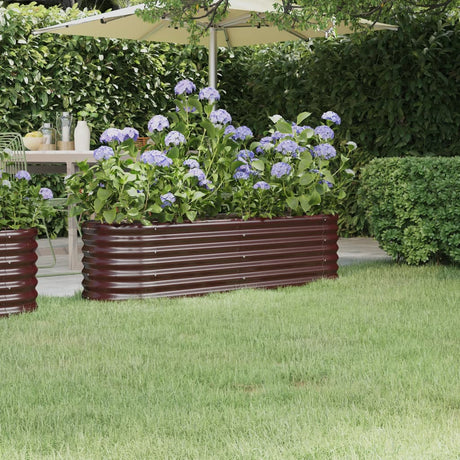 Boîte de planification Vidaxl 152x40x36 cm Brown en acier galvanisé