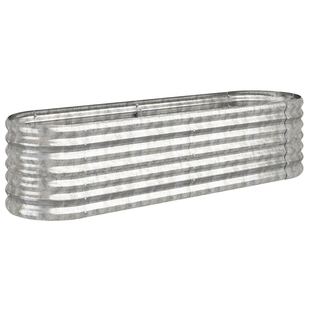 Boîte de planification Vidaxl 152x40x36 cm Couleur en argent en acier galvanisé