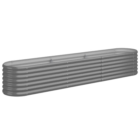Boîte de planification Vidaxl 224x40x36 cm en poudre-gris en acier recouvert