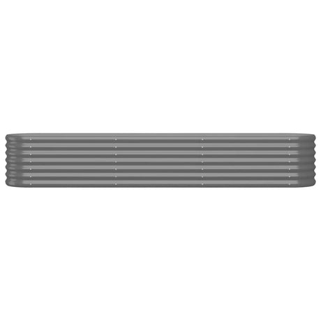 Boîte de planification Vidaxl 224x40x36 cm en poudre-gris en acier recouvert