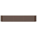Boîte de planification de Vidaxl 224x40x36 cm en poudre et en acier recouvert de brun