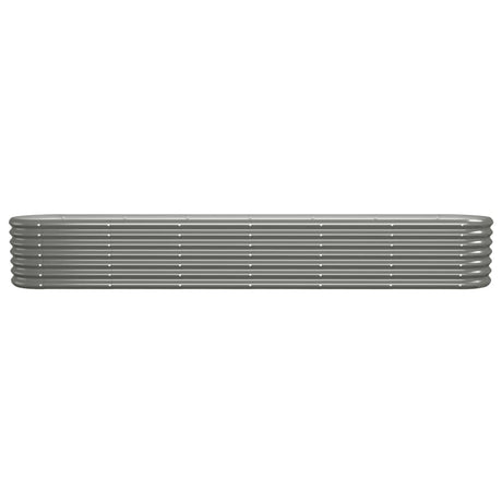 Boîte de planification de Vidaxl 260x40x36 cm en poudre et gris en acier recouvert