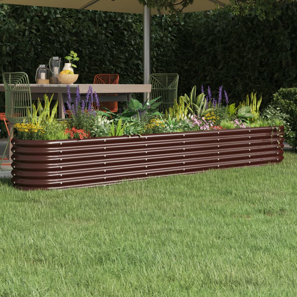 Jardinière Vidaxx 260x40x36 cm acier thermolaqué marron
