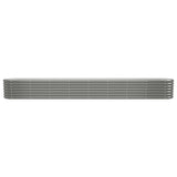 Vidaxl Planter 332x40x36 cm en poudre-gris en acier recouvert