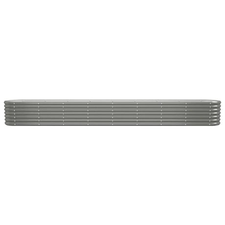 Vidaxl Planter 332x40x36 cm en poudre-gris en acier recouvert