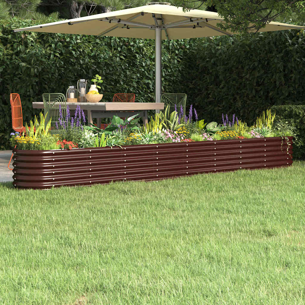 Vidaxx jardinière 332x40x36 cm acier galvanisé marron