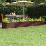 Vidaxx jardinière 332x40x36 cm acier galvanisé marron