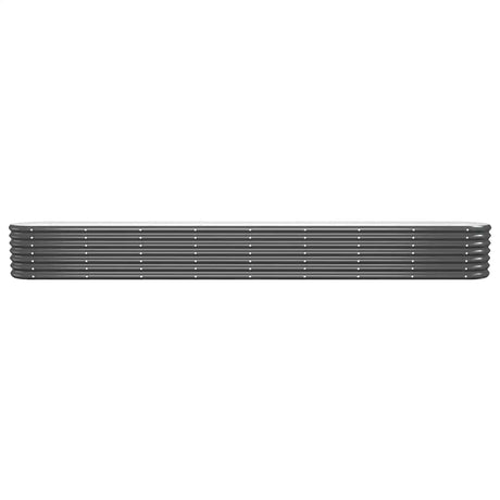 Vidaxl Planter 332x40x36 cm en poudre à anthracite en acier recouvert de