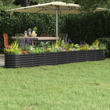 Vidaxl Planter 332x40x36 cm en poudre à anthracite en acier recouvert de