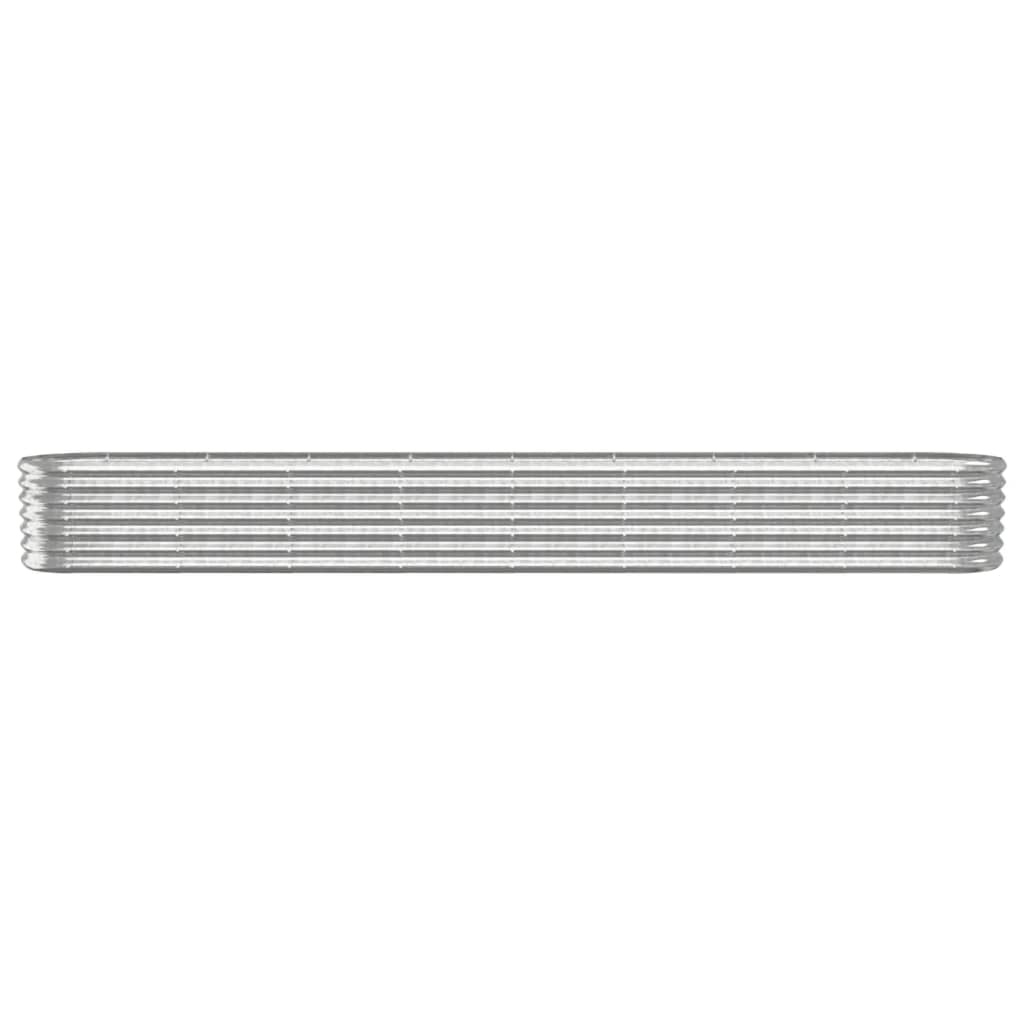 Vidaxl planteur 332x40x36 cm en poudre en poudre en argent en acier coloré