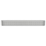 Vidaxl planteur 332x40x36 cm en poudre en poudre en argent en acier coloré