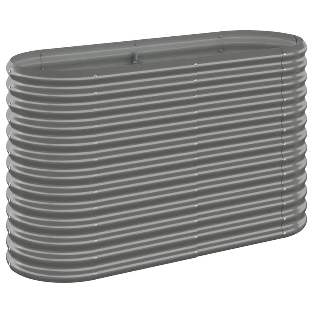 Jardinière Vidaxx 114x40x68 cm gris acier peint par poudrage