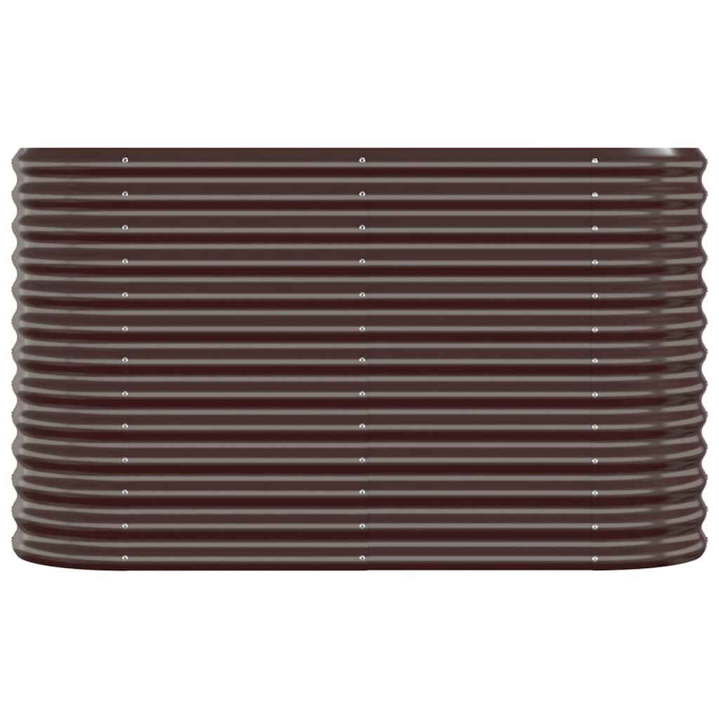 Boîte de planification Vidaxl 114x40x68 cm en poudre et en acier recouvert de brun
