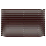 Boîte de planification Vidaxl 114x40x68 cm en poudre et en acier recouvert de brun