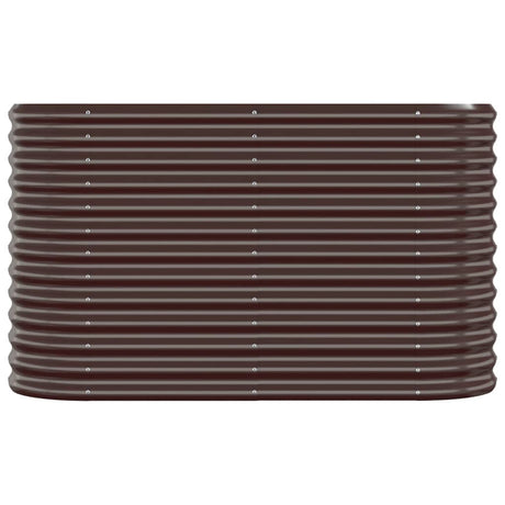 Boîte de planification Vidaxl 114x40x68 cm en poudre et en acier recouvert de brun