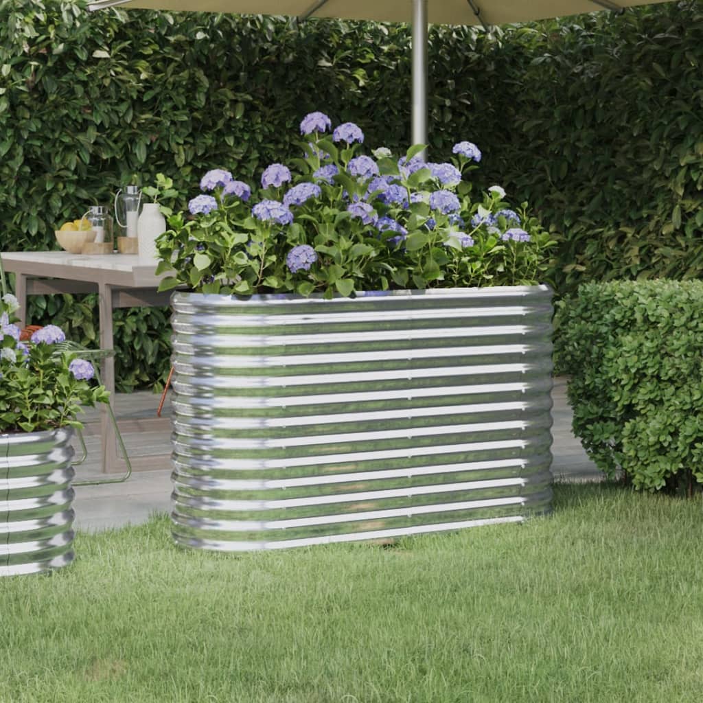 Jardinière VidaXL 114x40x68 cm acier thermolaqué couleur argent