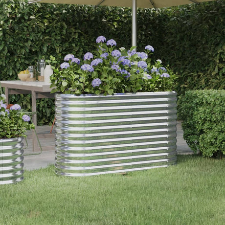 Jardinière VidaXL 114x40x68 cm acier thermolaqué couleur argent