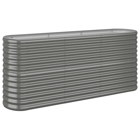 Vidaxl Planter 152x40x68 cm en poudre-gris en acier recouvert