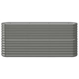Vidaxl Planter 152x40x68 cm en poudre-gris en acier recouvert