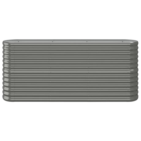 Vidaxl Planter 152x40x68 cm en poudre-gris en acier recouvert