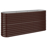 Boîte de planification de Vidaxl 152x40x68 cm en poudre et en acier recouvert de brun